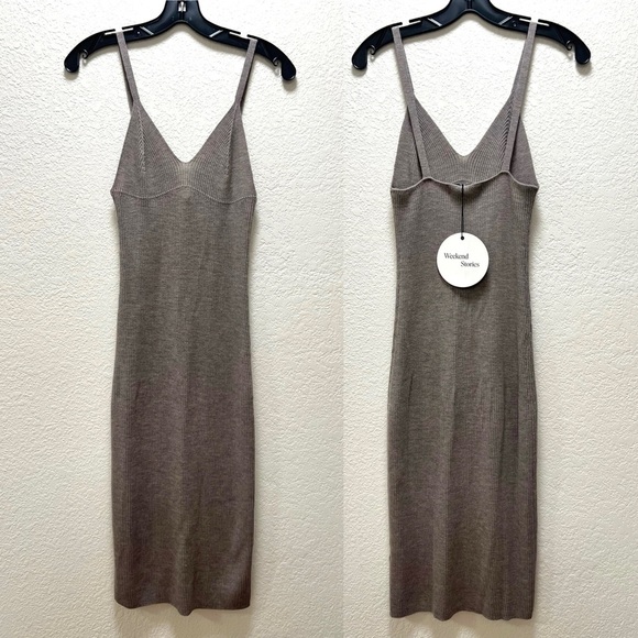 REVOLVE Arvid Midi Dress is Grey Taupe - Picture 2 of 3